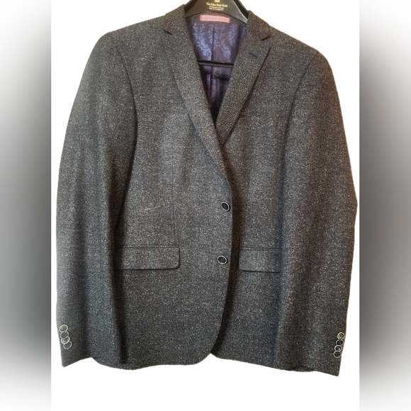 Sand Copenhagen Men's Gray Herringbone Marzotto Wool Blazer